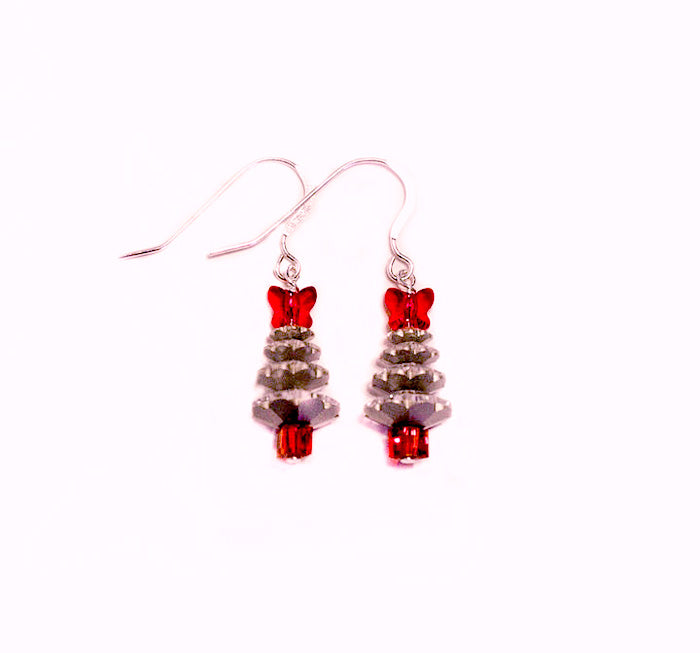 Christmas Earrings - Handmade with Swarovski Crystals and Pearls