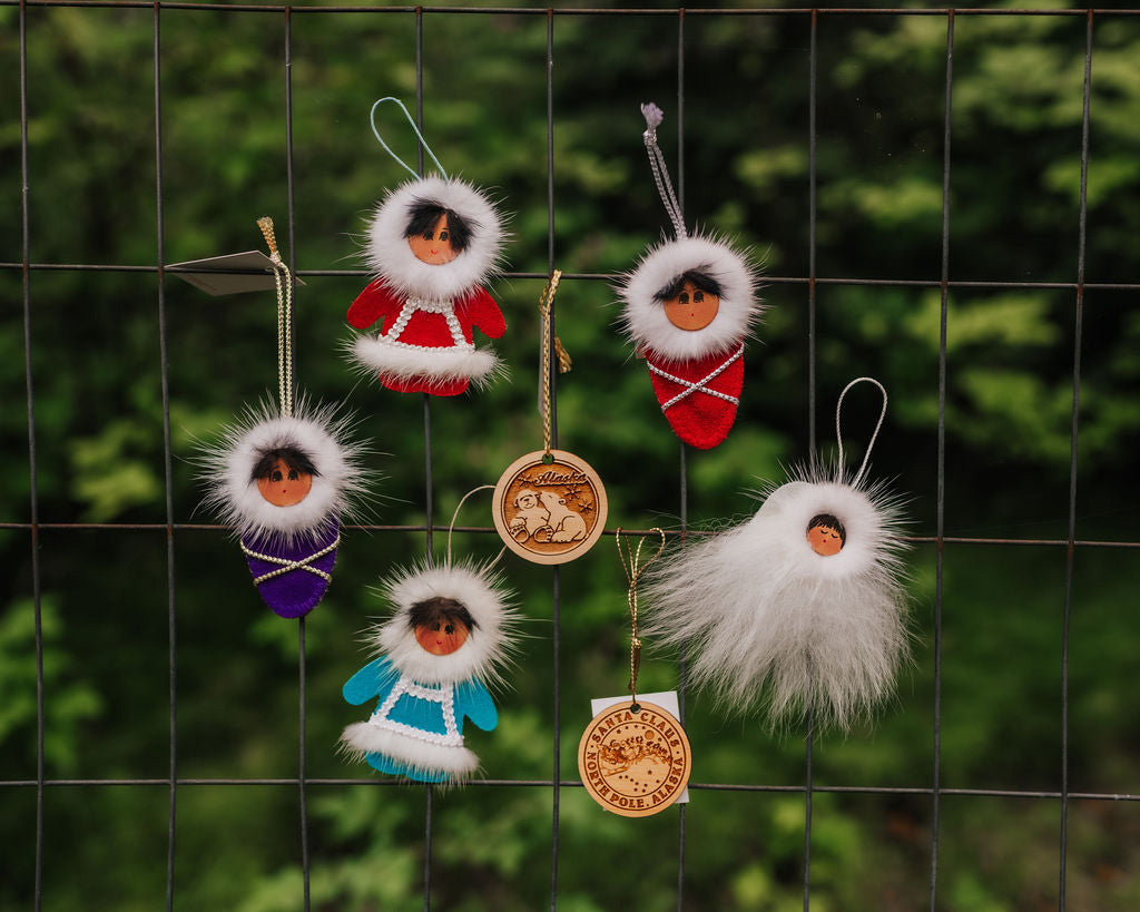 Ornaments - Handmade Eskimo and Angel Christmas Ornaments from Alaska