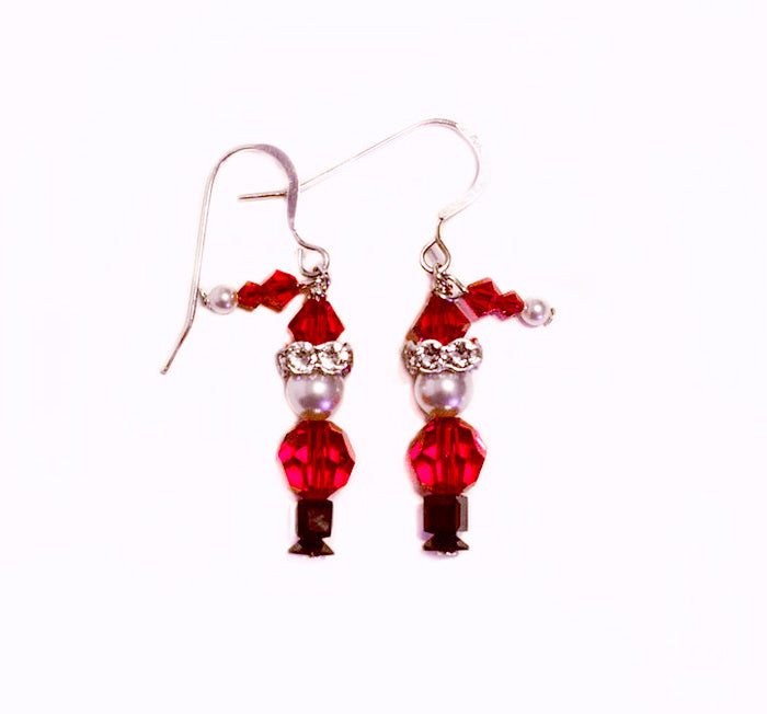 Christmas Earrings - Handmade with Swarovski Crystals and Pearls