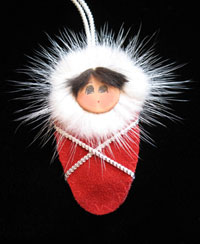 Ornaments - Handmade Eskimo and Angel Christmas Ornaments from Alaska