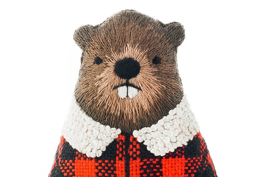 Beaver embroidery kit