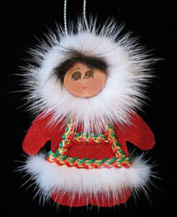 Ornaments - Handmade Eskimo and Angel Christmas Ornaments from Alaska