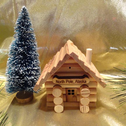 Prospector log cabin kit for little ones to assemble, made from sustainable wood. Available from PamelaSueArtandDesigns.com - Alaska