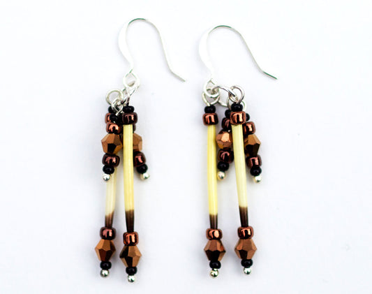 Alaska Gold- Porcupine Quill Earrings - Made in Alaska